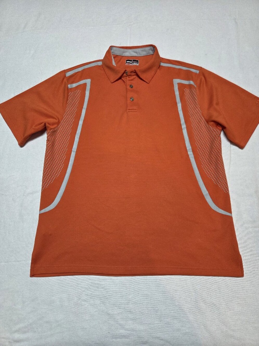 Grand Slam Orange Polo with Silver Trim Size XL